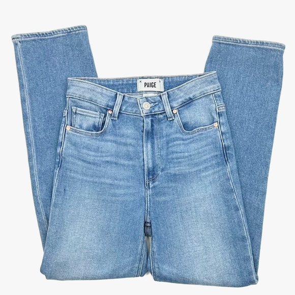 PAIGE Denim - Paige Stella Crop High Waisted Straight Leg Jeans in Seawater Size 24